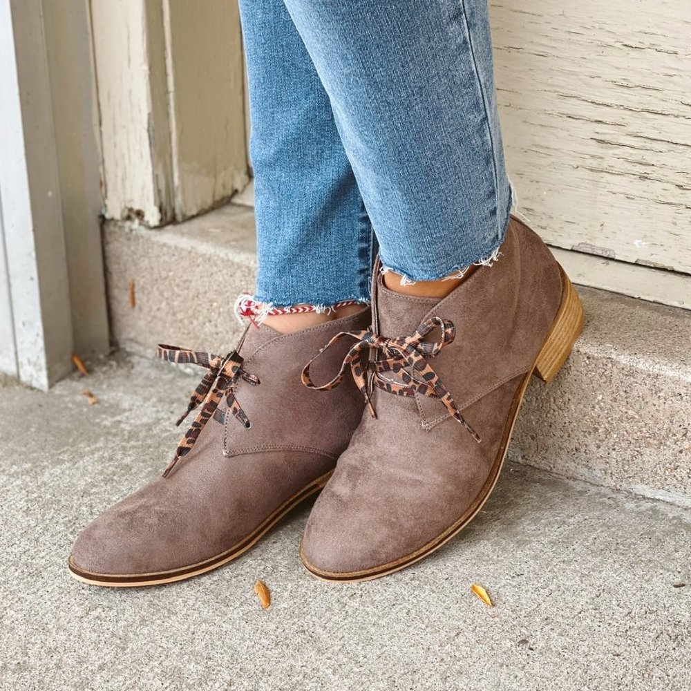 Corkys Brand Totes Hi Top Low Heel Tie Shoes